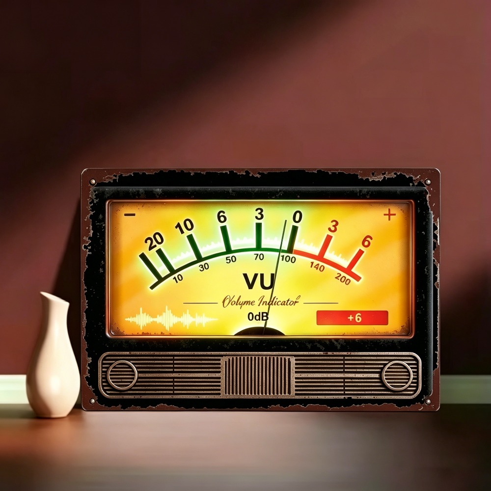 Audio Music Logo - Indikator volume VU retro dengan logo