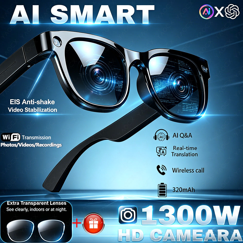 Mix Audio Music - Kacamata Pintar AI Kamera HD 1300W