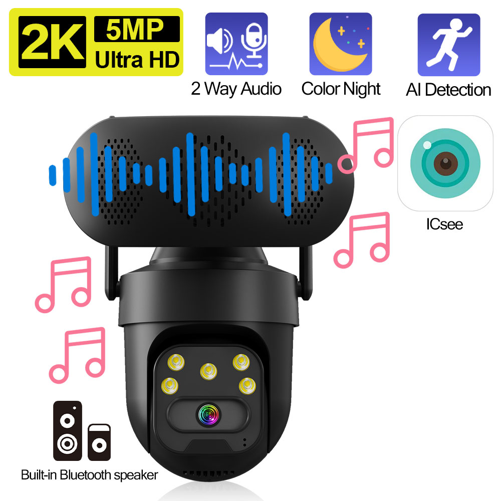 Kamera IP PTZ WiFi ICSEE 5MP d - Audiovision Music Player ulasan dan harga