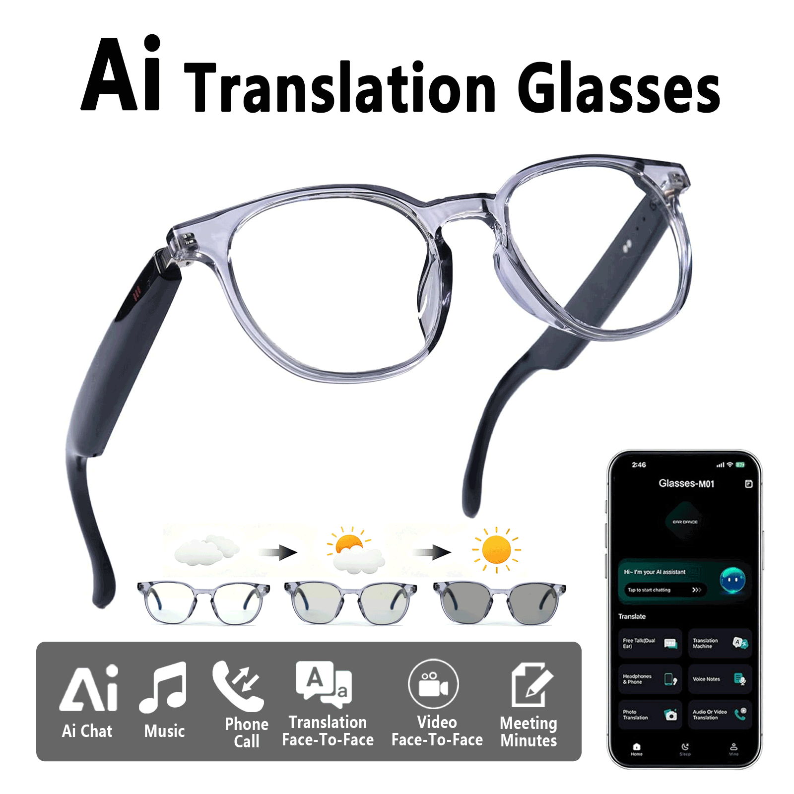 Kacamata Audio Pintar, Terjema - Audio Music Apps ulasan dan harga