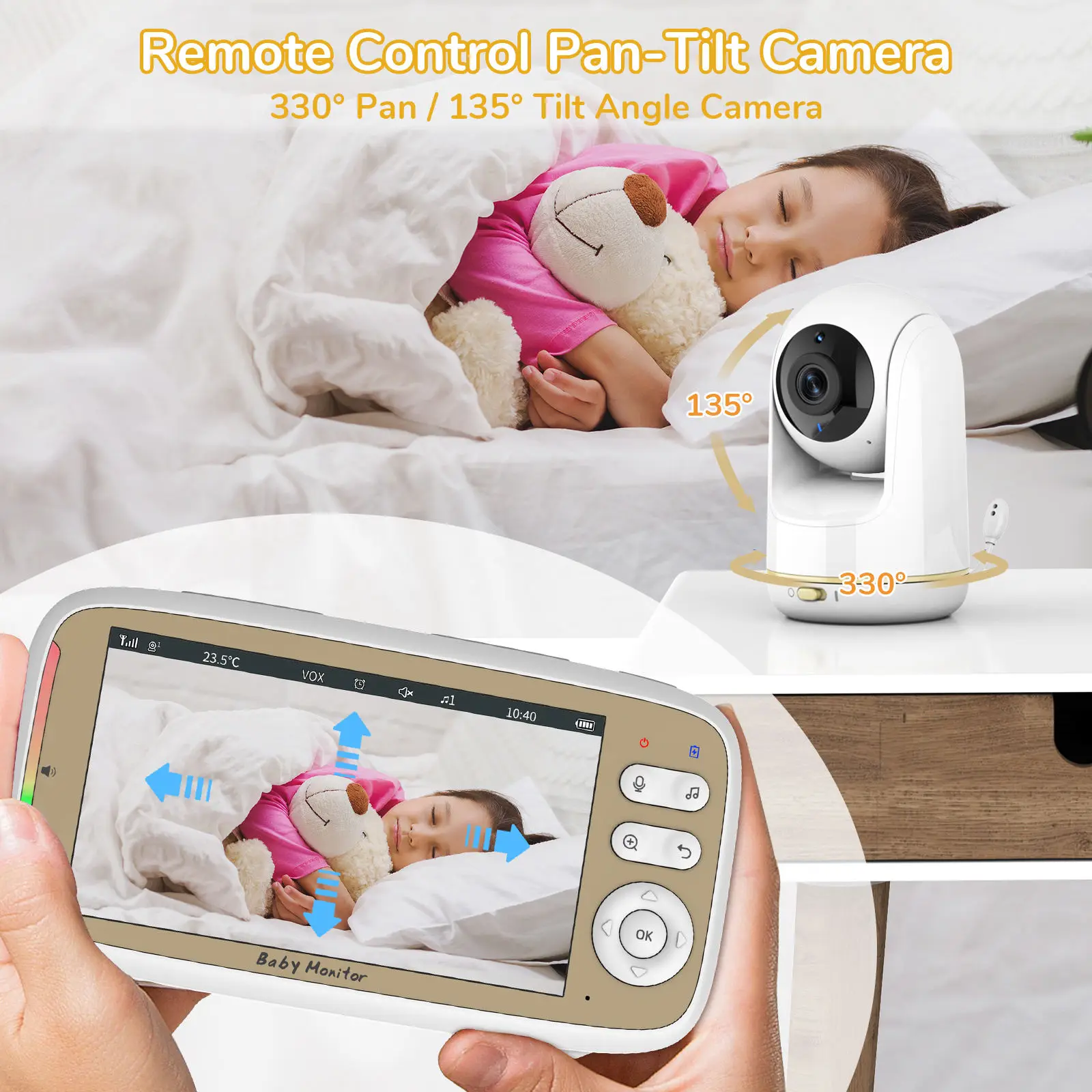 Monitor Bayi 5 Inci Kamera PTZ - Audio Music Apps ulasan dan harga