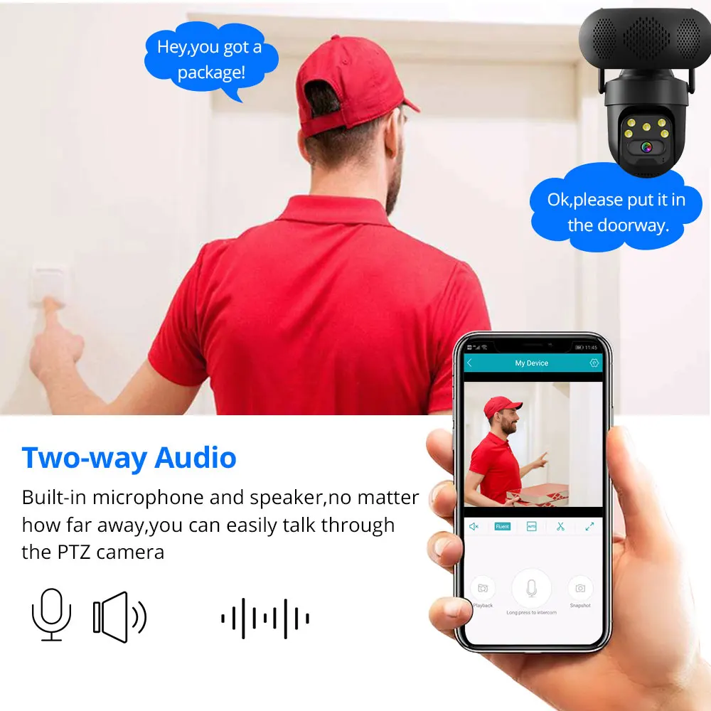 Kamera IP PTZ WiFi ICSEE 5MP d - Audiovision Music Player ulasan dan harga